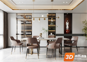 Dining Table Set Skp Files